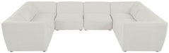 Meridian Furniture - Miramar 142" Cream Linen Textured Fabric Upholstered 8pc. Sectional - 683Cream-Sec8A - GreatFurnitureDeal