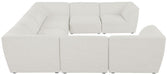 Meridian Furniture - Miramar 142" Cream Linen Textured Fabric Upholstered 8pc. Sectional - 683Cream-Sec8A - GreatFurnitureDeal