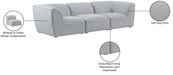 Meridian Furniture - Miramar 109" Grey Linen Textured Fabric Upholstered 3pc. Sofa - 683Grey-S109 - GreatFurnitureDeal