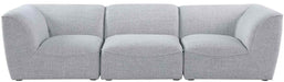 Meridian Furniture - Miramar 109" Grey Linen Textured Fabric Upholstered 3pc. Sofa - 683Grey-S109 - GreatFurnitureDeal