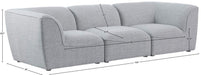 Meridian Furniture - Miramar 109" Grey Linen Textured Fabric Upholstered 3pc. Sofa - 683Grey-S109 - GreatFurnitureDeal