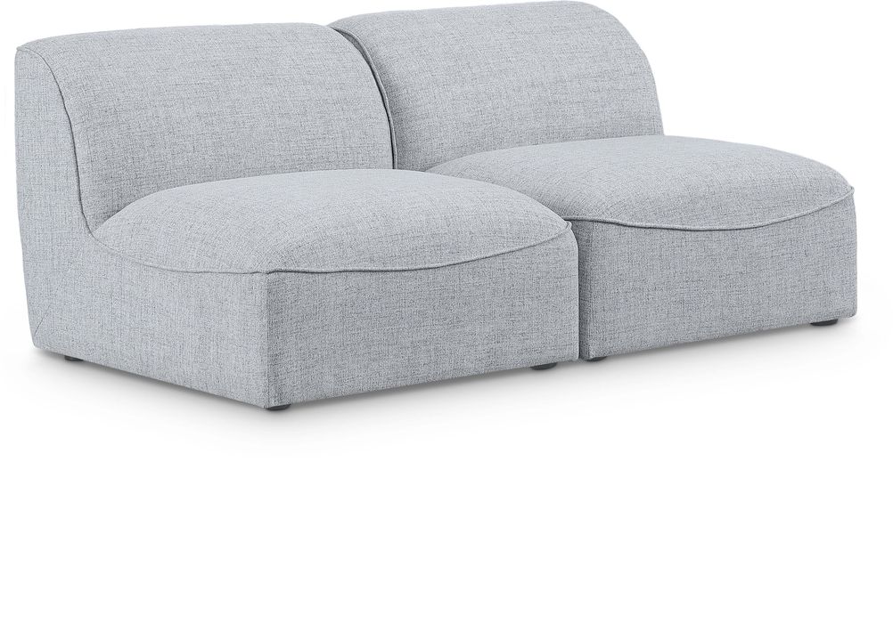 Meridian Furniture - Miramar 66" Grey Linen Textured Fabric Upholstered 2pc. Armless Loveseat - 683Grey-S66 - GreatFurnitureDeal