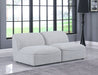 Meridian Furniture - Miramar 66" Grey Linen Textured Fabric Upholstered 2pc. Armless Loveseat - 683Grey-S66 - GreatFurnitureDeal