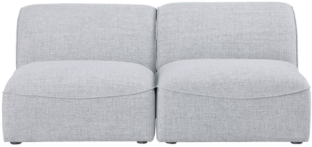 Meridian Furniture - Miramar 66" Grey Linen Textured Fabric Upholstered 2pc. Armless Loveseat - 683Grey-S66 - GreatFurnitureDeal