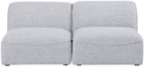 Meridian Furniture - Miramar 66" Grey Linen Textured Fabric Upholstered 2pc. Armless Loveseat - 683Grey-S66 - GreatFurnitureDeal