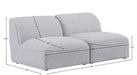 Meridian Furniture - Miramar 66" Grey Linen Textured Fabric Upholstered 2pc. Armless Loveseat - 683Grey-S66 - GreatFurnitureDeal