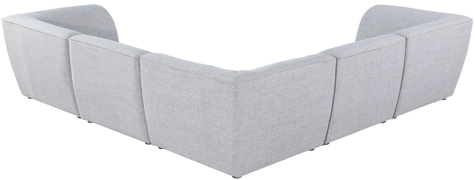 Meridian Furniture - Miramar 109" Grey Linen Textured Fabric Upholstered 5pc. Sectional - 683Grey-Sec5C - GreatFurnitureDeal