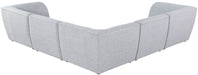 Meridian Furniture - Miramar 109" Grey Linen Textured Fabric Upholstered 5pc. Sectional - 683Grey-Sec5C - GreatFurnitureDeal