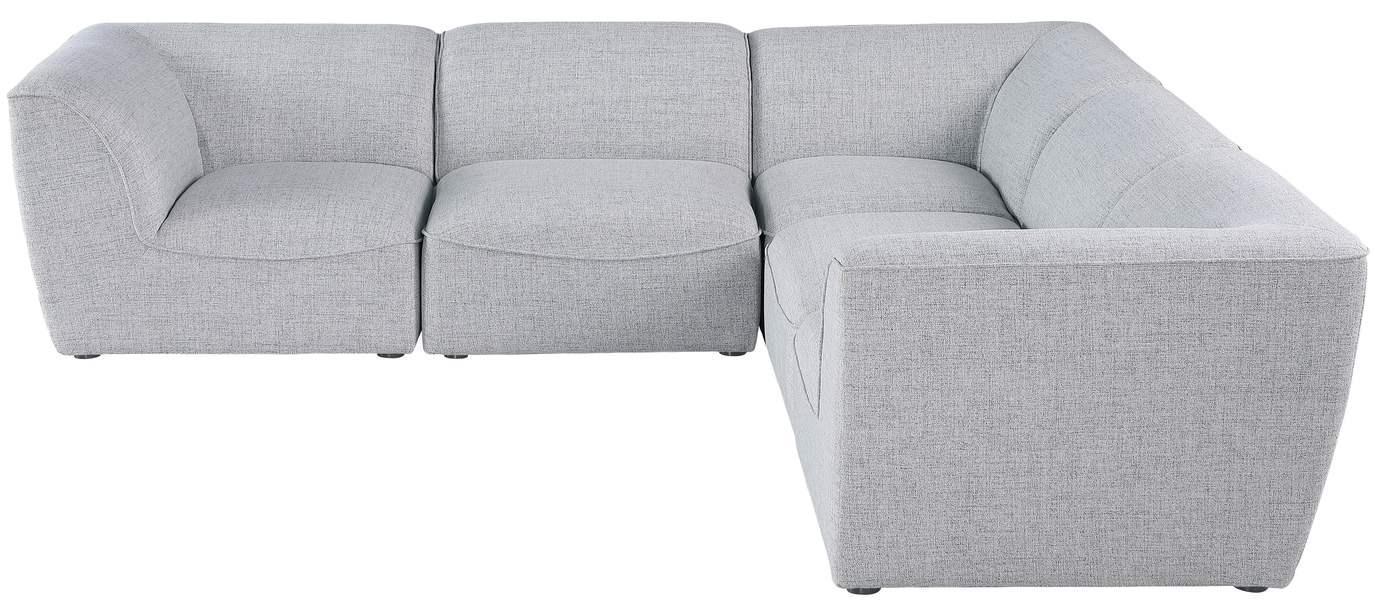 Meridian Furniture - Miramar 109" Grey Linen Textured Fabric Upholstered 5pc. Sectional - 683Grey-Sec5C - GreatFurnitureDeal
