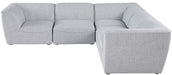 Meridian Furniture - Miramar 109" Grey Linen Textured Fabric Upholstered 5pc. Sectional - 683Grey-Sec5C - GreatFurnitureDeal