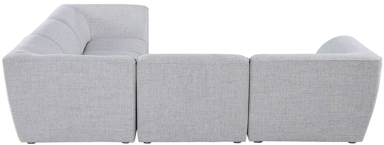 Meridian Furniture - Miramar 109" Grey Linen Textured Fabric Upholstered 5pc. Sectional - 683Grey-Sec5C - GreatFurnitureDeal