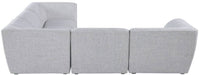 Meridian Furniture - Miramar 109" Grey Linen Textured Fabric Upholstered 5pc. Sectional - 683Grey-Sec5C - GreatFurnitureDeal