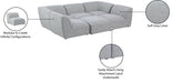 Meridian Furniture - Miramar 109" Grey Linen Textured Fabric Upholstered 6pc. Sectional - 683Grey-Sec6C - GreatFurnitureDeal