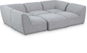 Meridian Furniture - Miramar 109" Grey Linen Textured Fabric Upholstered 6pc. Sectional - 683Grey-Sec6C - GreatFurnitureDeal