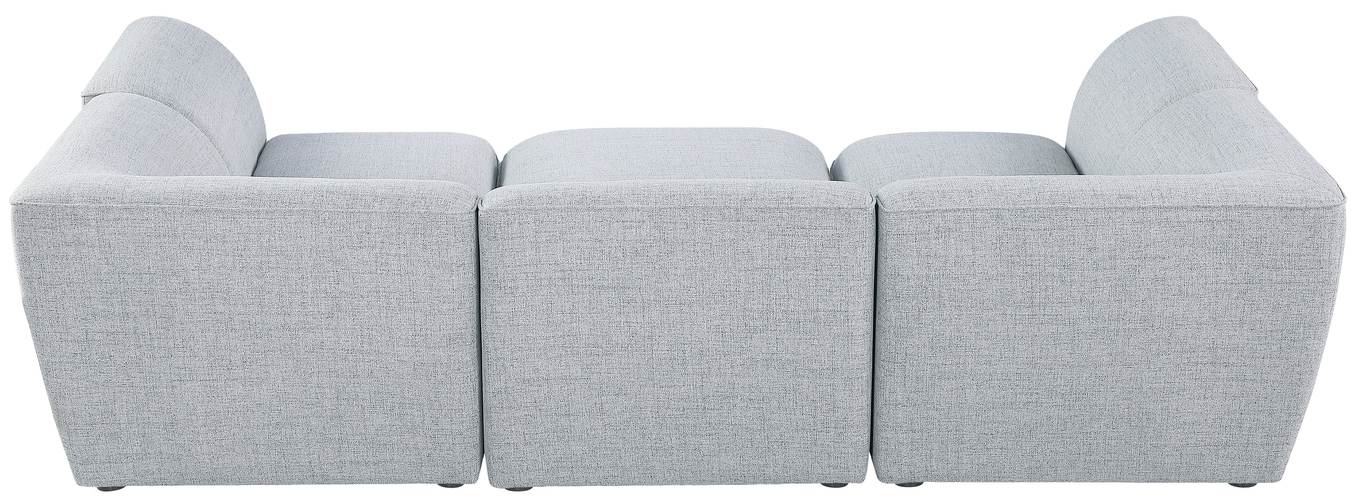 Meridian Furniture - Miramar 109" Grey Linen Textured Fabric Upholstered 6pc. Sectional - 683Grey-Sec6C - GreatFurnitureDeal