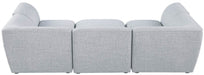 Meridian Furniture - Miramar 109" Grey Linen Textured Fabric Upholstered 6pc. Sectional - 683Grey-Sec6C - GreatFurnitureDeal