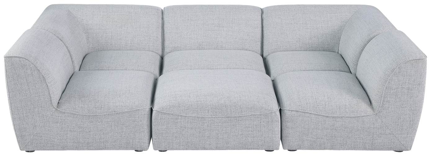 Meridian Furniture - Miramar 109" Grey Linen Textured Fabric Upholstered 6pc. Sectional - 683Grey-Sec6C - GreatFurnitureDeal