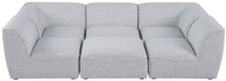 Meridian Furniture - Miramar 109" Grey Linen Textured Fabric Upholstered 6pc. Sectional - 683Grey-Sec6C - GreatFurnitureDeal