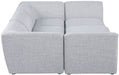 Meridian Furniture - Miramar 109" Grey Linen Textured Fabric Upholstered 6pc. Sectional - 683Grey-Sec6C - GreatFurnitureDeal