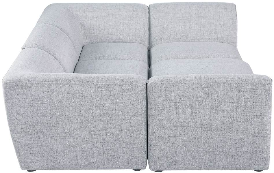 Meridian Furniture - Miramar 109" Grey Linen Textured Fabric Upholstered 6pc. Sectional - 683Grey-Sec6C - GreatFurnitureDeal