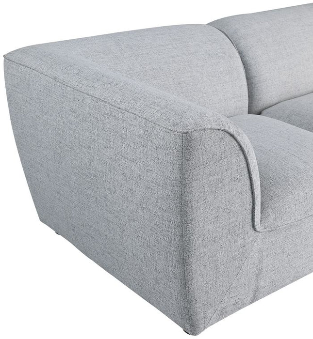 Meridian Furniture - Miramar 109" Grey Linen Textured Fabric Upholstered 6pc. Sectional - 683Grey-Sec6C - GreatFurnitureDeal