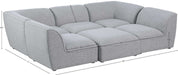 Meridian Furniture - Miramar 109" Grey Linen Textured Fabric Upholstered 6pc. Sectional - 683Grey-Sec6C - GreatFurnitureDeal