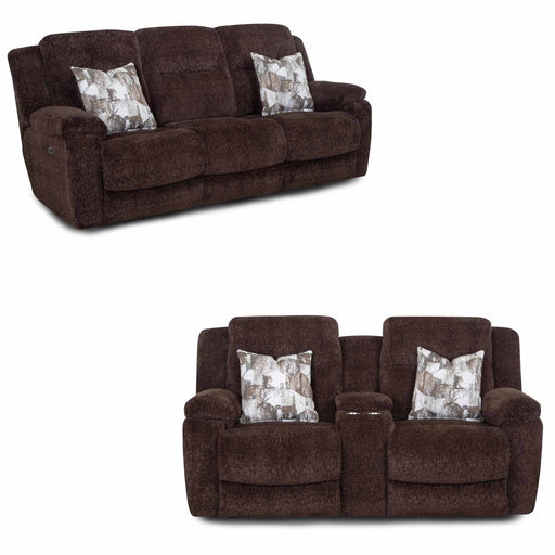 Franklin Furniture - 683 Heston 2 Piece Power Reclining Sofa Set in Frenzy Chocolate - 68347-68335-CHO - GreatFurnitureDeal