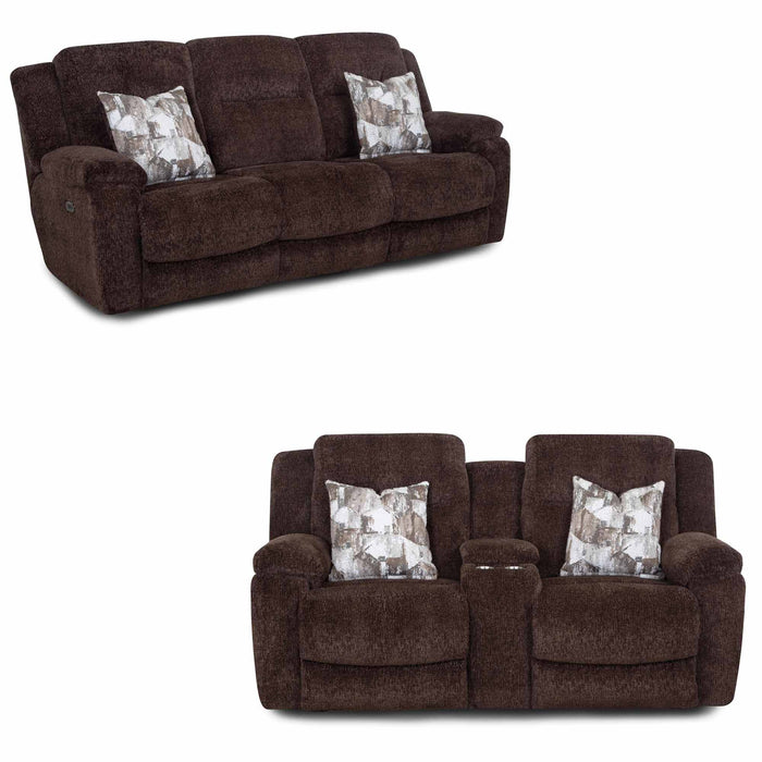 Franklin Furniture - 683 Heston 2 Piece Power Reclining Sofa Set in Frenzy Chocolate - 68347-68335-CHO