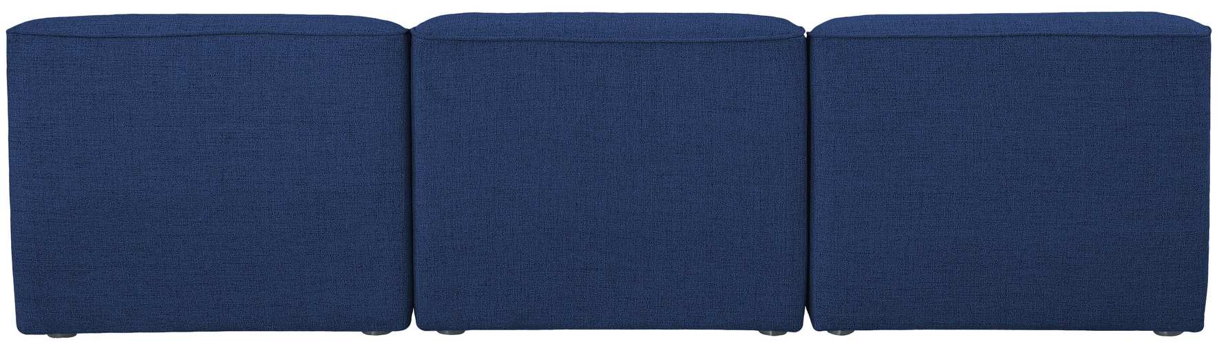 Meridian Furniture - Miramar 99" Navy Linen Textured Fabric Upholstered 3pc. Armless Sofa - 683Navy-S99 - GreatFurnitureDeal