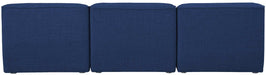 Meridian Furniture - Miramar 99" Navy Linen Textured Fabric Upholstered 3pc. Armless Sofa - 683Navy-S99 - GreatFurnitureDeal