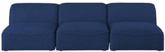 Meridian Furniture - Miramar 99" Navy Linen Textured Fabric Upholstered 3pc. Armless Sofa - 683Navy-S99 - GreatFurnitureDeal
