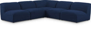 Meridian Furniture - Miramar 104" Navy Linen Textured Fabric Upholstered 5pc. Sectional - 683Navy-Sec5B - GreatFurnitureDeal