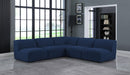Meridian Furniture - Miramar 104" Navy Linen Textured Fabric Upholstered 5pc. Sectional - 683Navy-Sec5B - GreatFurnitureDeal
