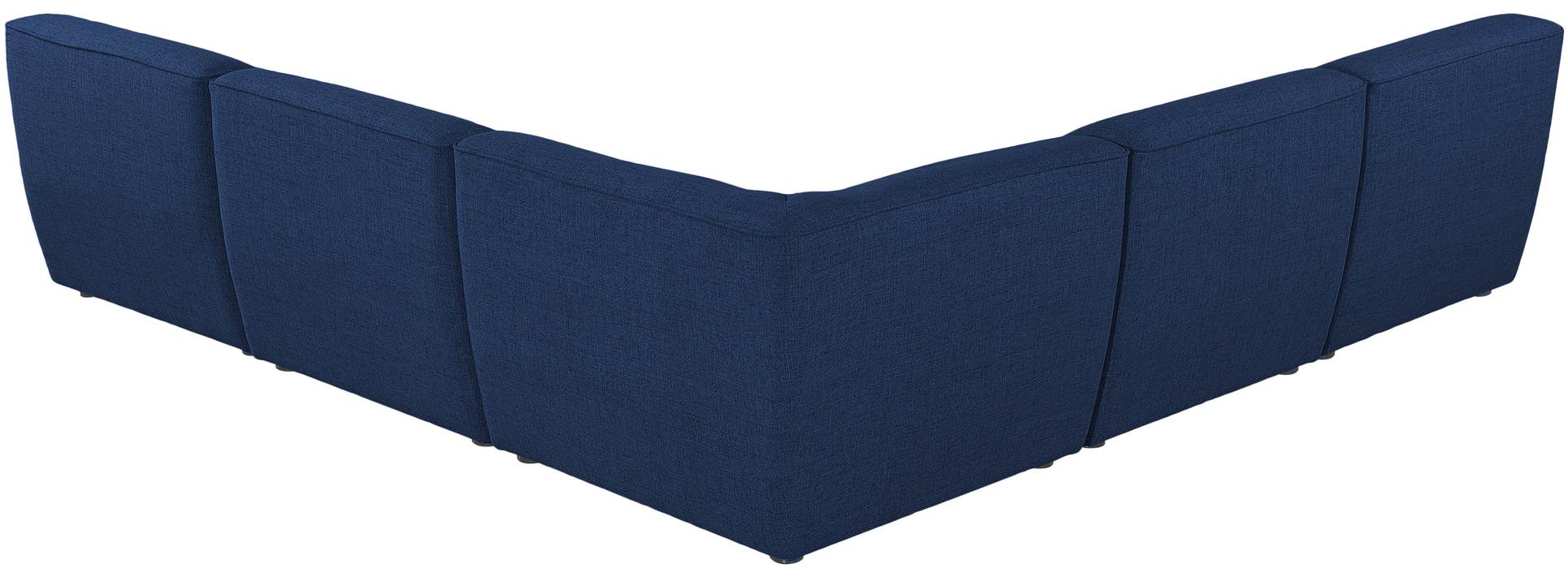 Meridian Furniture - Miramar 104" Navy Linen Textured Fabric Upholstered 5pc. Sectional - 683Navy-Sec5B - GreatFurnitureDeal