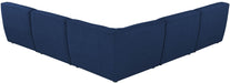 Meridian Furniture - Miramar 104" Navy Linen Textured Fabric Upholstered 5pc. Sectional - 683Navy-Sec5B - GreatFurnitureDeal