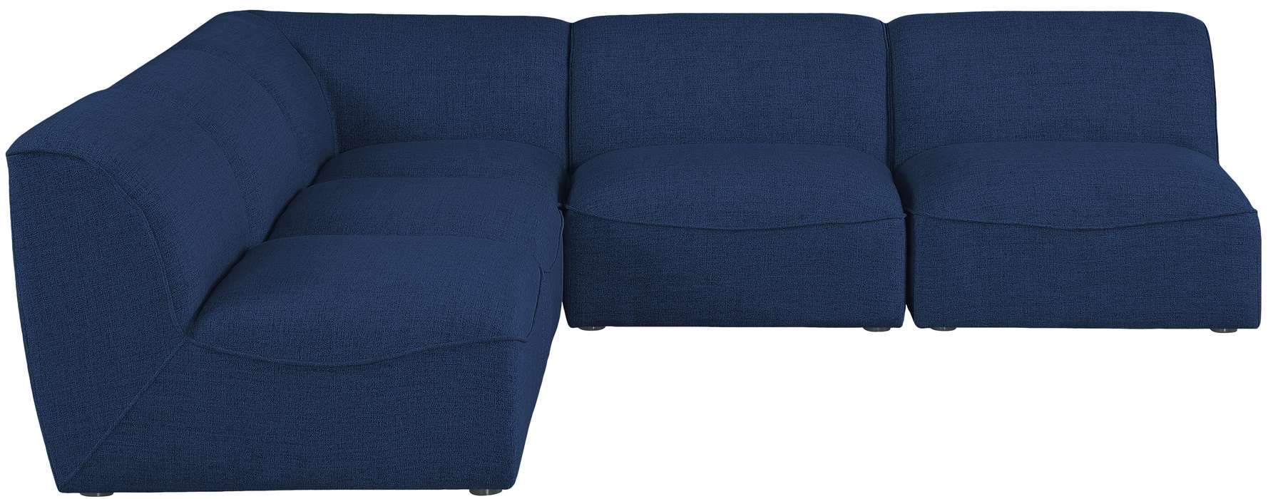 Meridian Furniture - Miramar 104" Navy Linen Textured Fabric Upholstered 5pc. Sectional - 683Navy-Sec5B - GreatFurnitureDeal