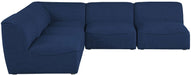 Meridian Furniture - Miramar 104" Navy Linen Textured Fabric Upholstered 5pc. Sectional - 683Navy-Sec5B - GreatFurnitureDeal