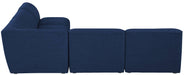 Meridian Furniture - Miramar 104" Navy Linen Textured Fabric Upholstered 5pc. Sectional - 683Navy-Sec5B - GreatFurnitureDeal