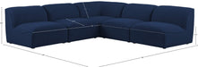 Meridian Furniture - Miramar 104" Navy Linen Textured Fabric Upholstered 5pc. Sectional - 683Navy-Sec5B - GreatFurnitureDeal