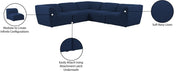 Meridian Furniture - Miramar 109" Navy Linen Textured Fabric Upholstered 5pc. Sectional - 683Navy-Sec5C - GreatFurnitureDeal