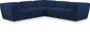 Meridian Furniture - Miramar 109" Navy Linen Textured Fabric Upholstered 5pc. Sectional - 683Navy-Sec5C - GreatFurnitureDeal