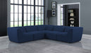 Meridian Furniture - Miramar 109" Navy Linen Textured Fabric Upholstered 5pc. Sectional - 683Navy-Sec5C - GreatFurnitureDeal