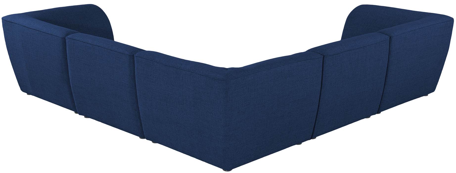 Meridian Furniture - Miramar 109" Navy Linen Textured Fabric Upholstered 5pc. Sectional - 683Navy-Sec5C - GreatFurnitureDeal