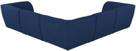 Meridian Furniture - Miramar 109" Navy Linen Textured Fabric Upholstered 5pc. Sectional - 683Navy-Sec5C - GreatFurnitureDeal