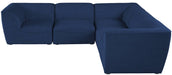 Meridian Furniture - Miramar 109" Navy Linen Textured Fabric Upholstered 5pc. Sectional - 683Navy-Sec5C - GreatFurnitureDeal