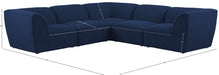 Meridian Furniture - Miramar 109" Navy Linen Textured Fabric Upholstered 5pc. Sectional - 683Navy-Sec5C - GreatFurnitureDeal