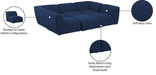 Meridian Furniture - Miramar 109" Navy Linen Textured Fabric Upholstered 6pc. Sectional - 683Navy-Sec6C - GreatFurnitureDeal