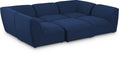 Meridian Furniture - Miramar 109" Navy Linen Textured Fabric Upholstered 6pc. Sectional - 683Navy-Sec6C - GreatFurnitureDeal