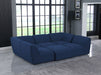 Meridian Furniture - Miramar 109" Navy Linen Textured Fabric Upholstered 6pc. Sectional - 683Navy-Sec6C - GreatFurnitureDeal