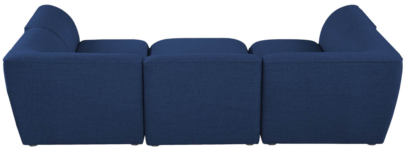 Meridian Furniture - Miramar 109" Navy Linen Textured Fabric Upholstered 6pc. Sectional - 683Navy-Sec6C - GreatFurnitureDeal